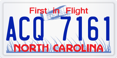 NC license plate ACQ7161