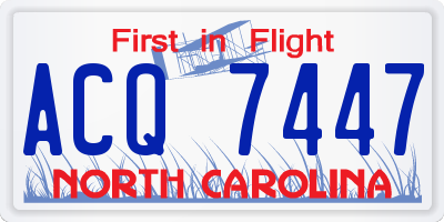 NC license plate ACQ7447