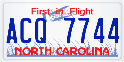 NC license plate ACQ7744