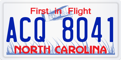 NC license plate ACQ8041