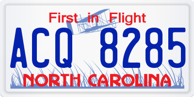 NC license plate ACQ8285