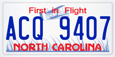 NC license plate ACQ9407