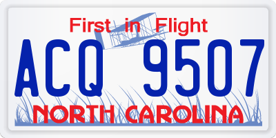 NC license plate ACQ9507