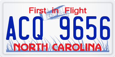 NC license plate ACQ9656