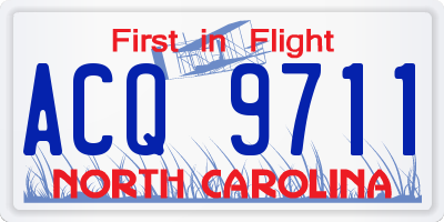 NC license plate ACQ9711