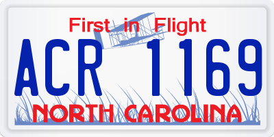 NC license plate ACR1169