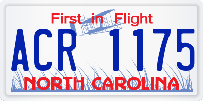 NC license plate ACR1175