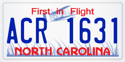 NC license plate ACR1631
