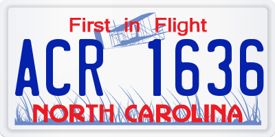 NC license plate ACR1636