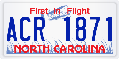 NC license plate ACR1871