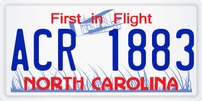 NC license plate ACR1883