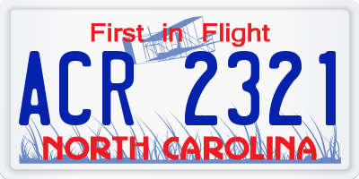 NC license plate ACR2321