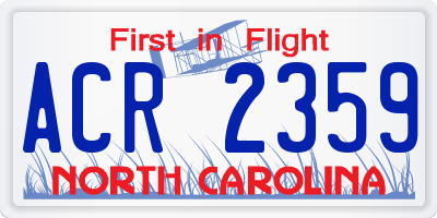 NC license plate ACR2359
