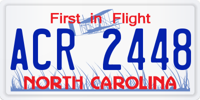 NC license plate ACR2448