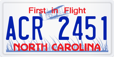 NC license plate ACR2451