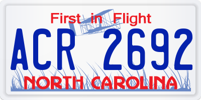 NC license plate ACR2692