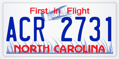 NC license plate ACR2731