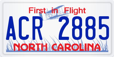 NC license plate ACR2885
