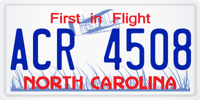 NC license plate ACR4508