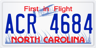 NC license plate ACR4684
