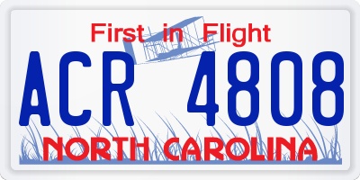NC license plate ACR4808