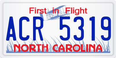 NC license plate ACR5319