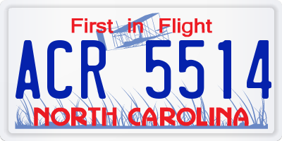 NC license plate ACR5514