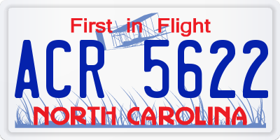 NC license plate ACR5622