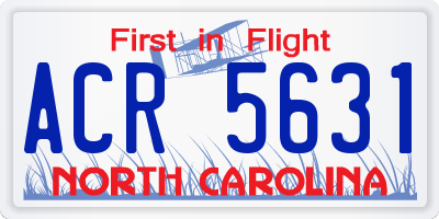 NC license plate ACR5631