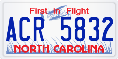 NC license plate ACR5832