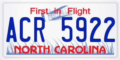 NC license plate ACR5922