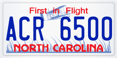 NC license plate ACR6500
