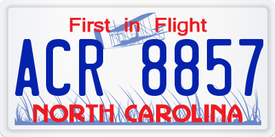 NC license plate ACR8857