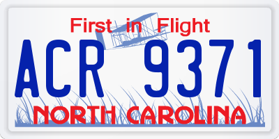 NC license plate ACR9371