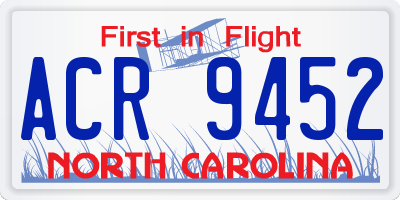 NC license plate ACR9452