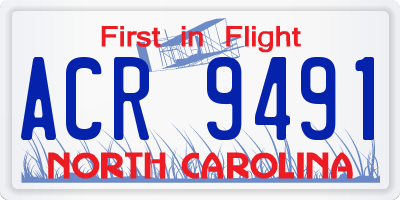 NC license plate ACR9491