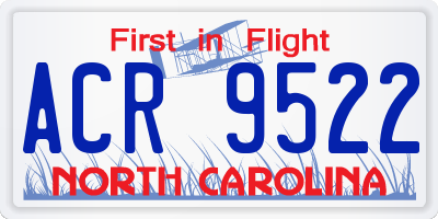NC license plate ACR9522