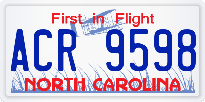 NC license plate ACR9598