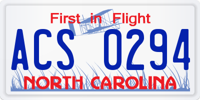NC license plate ACS0294