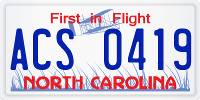 NC license plate ACS0419