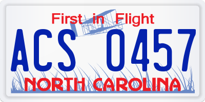NC license plate ACS0457