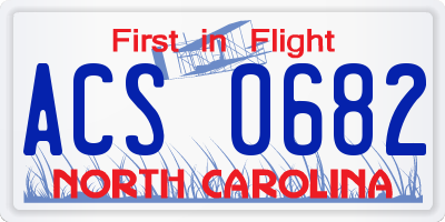 NC license plate ACS0682