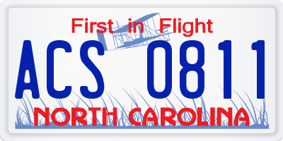 NC license plate ACS0811