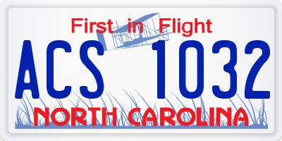 NC license plate ACS1032