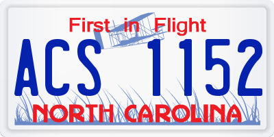 NC license plate ACS1152
