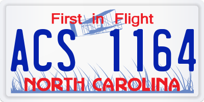 NC license plate ACS1164