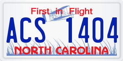 NC license plate ACS1404
