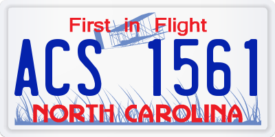 NC license plate ACS1561