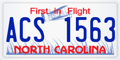 NC license plate ACS1563