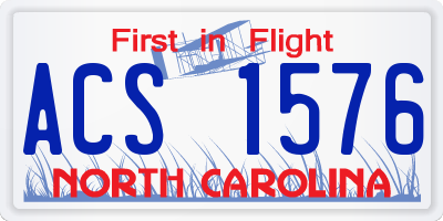 NC license plate ACS1576